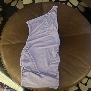 SHEIN Purple Asymmetrical Ruched Bodycon Dress